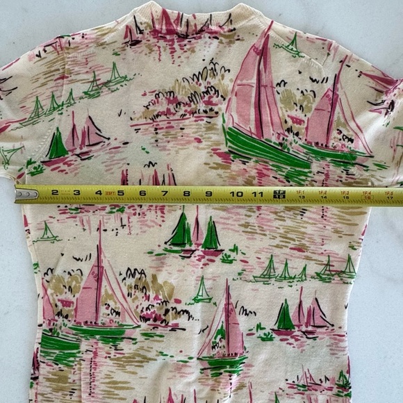 J. Crew Wool Cardigan with Pink, Green and Brown Details - Picture 3 of 5